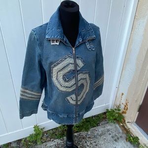 Varsity denim jean jacket